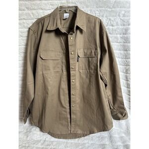 Black Stallion Khaki Men's FR Snap Long Sleeved Shirt, Size Large - 50 Wash